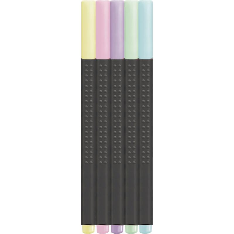 Faber-Castell Finepen Grip 0.4 5er Etui pastell